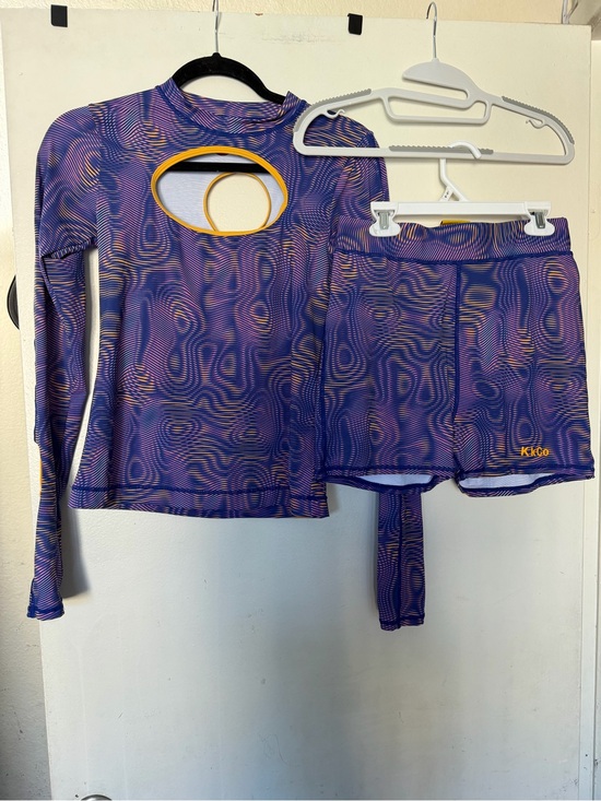 KkCo Pants - KKCo Outside Purple Abstract Cutout Activewear Set Size M Recycled Nylon